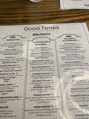 Menu photo 4 Good Times Kitchen + Bar Houston, TX