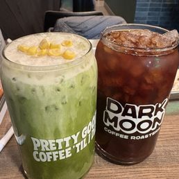 Corn matcha and Cold Brew