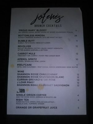 Menu photo 2 Jolene's Bar San Francisco, CA Menu photo 2 Jolene's Bar San Francisco, CA