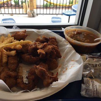 Anker's Fish House - Fish N Chips with a side of Gumbo.  Tasty!!! - Seafood Near Me - Schenectady, New York