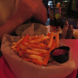 Sweet Potatoes - Sweet Potato Fries aka Red and Whites and a glass of Sweet Tea