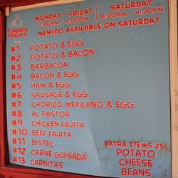 Taquito Anaya - Menu