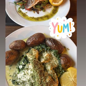 The Pheasant Restaurant - The cod in front and the seabass in the back! - British Near Me - Hillingdon, XGL The Pheasant Restaurant - The cod in front and the seabass in the back! - British Near Me - Hillingdon, XGL