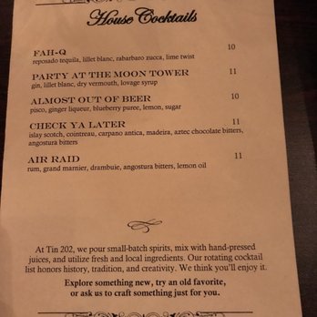 Tin 202 - Cocktail Bars Near Me - Morgantown, West Virginia