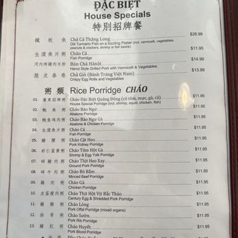 Canton Restaurant - Chao Ca Cho Cu - Menu p1 as of 2/26/25 - Vietnamese Near Me - Westminster, California Canton Restaurant - Chao Ca Cho Cu - Menu p1 as of 2/26/25 - Vietnamese Near Me - Westminster, California