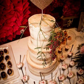 Roobina's Cake - 3 tier naked cake - almond flavor. (Added the flowers and topper myself). love love love! - Bakeries Near Me - Glendale, California