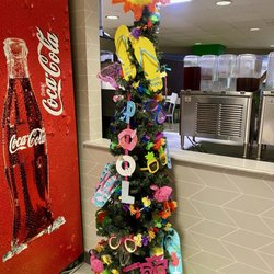 Tree that they decorate for wash holiday/season. Always a bright spot of cheer.