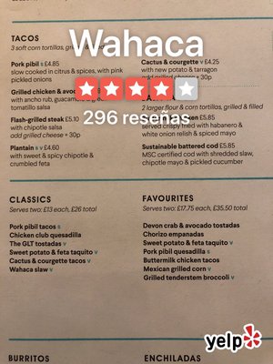 Menu photo 4 Wahaca London, XGL