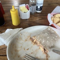 Bean and cheese burrito. Bean and cheese burrito.