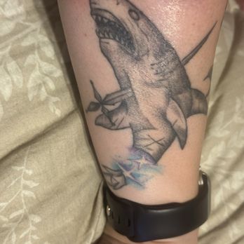 Ambitious ink - Shark with dagger and tail cut off. - Tattoo Near Me - Fresno, California