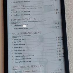 Ashland Nails Spa - Menu of Prices - March 2026
