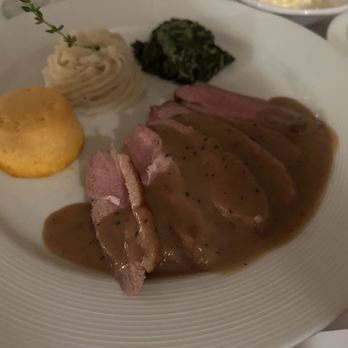 Le Rivage - Breast of Duck, Green Peppercorn Sauce - French Near Me - Boca Raton, Florida Le Rivage - Breast of Duck, Green Peppercorn Sauce - French Near Me - Boca Raton, Florida