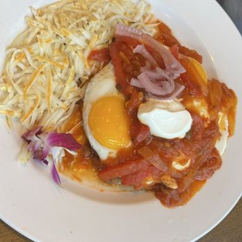 Ella's Cafe And BBQ - Steak rancheros - shredded meat under all that - Barbeque Near Me - Belmont, California Ella's Cafe And BBQ - Steak rancheros - shredded meat under all that - Barbeque Near Me - Belmont, California