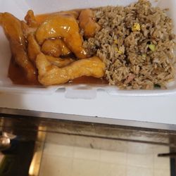Golden Lily - Orange chicken n fried rice lunch portion