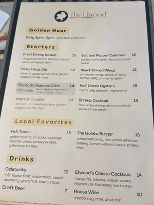 Menu photo 1 The Ellwood Goleta, CA Menu photo 1 The Ellwood Goleta, CA
