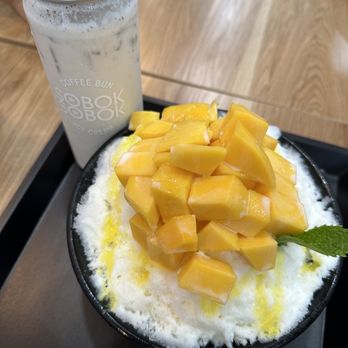 Sobok Sobok - Mango bingsoo and black sesame latte - Bakeries Near Me - Rowland Heights, California Sobok Sobok - Mango bingsoo and black sesame latte - Bakeries Near Me - Rowland Heights, California