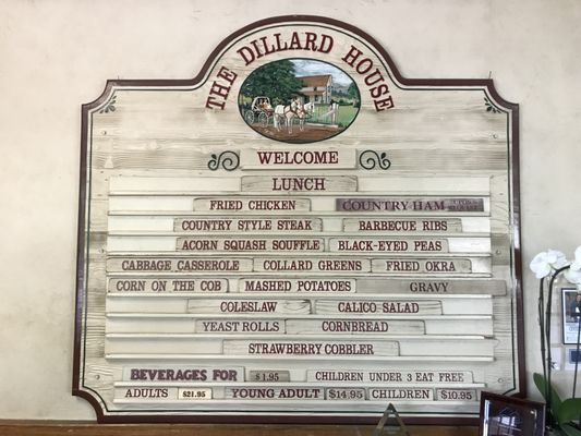 Menu photo 6 The Dillard House Restaurant Dillard, GA