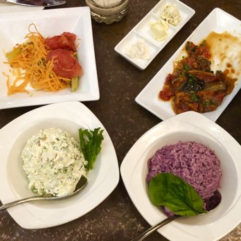 Restaurant Europa - Cold salad appetizers from sampler menu - Modern European Near Me - Pepper Pike, Ohio Restaurant Europa - Cold salad appetizers from sampler menu - Modern European Near Me - Pepper Pike, Ohio