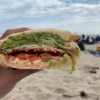 Nick's Deli - california club: 1/4 lb. of turkey, 5 strips of bacon, avocado, mayo, lettuce + tomato = $9.95 - Delis Near Me - Seal Beach, California