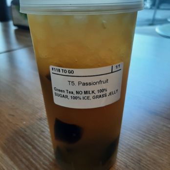 TeaMo - Passionfruit Green Tea With Grass Jelly - Cafes Near Me - San Jose, California TeaMo - Passionfruit Green Tea With Grass Jelly - Cafes Near Me - San Jose, California