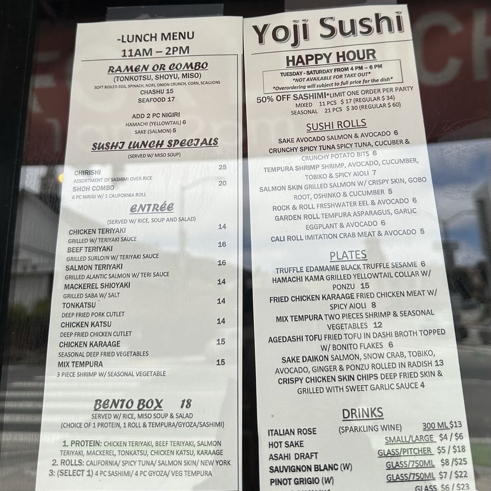 Yoji Sushi House - Lunch menu and happy hour 2025 - Sushi Bars Near Me - San Francisco, California Yoji Sushi House - Lunch menu and happy hour 2025 - Sushi Bars Near Me - San Francisco, California