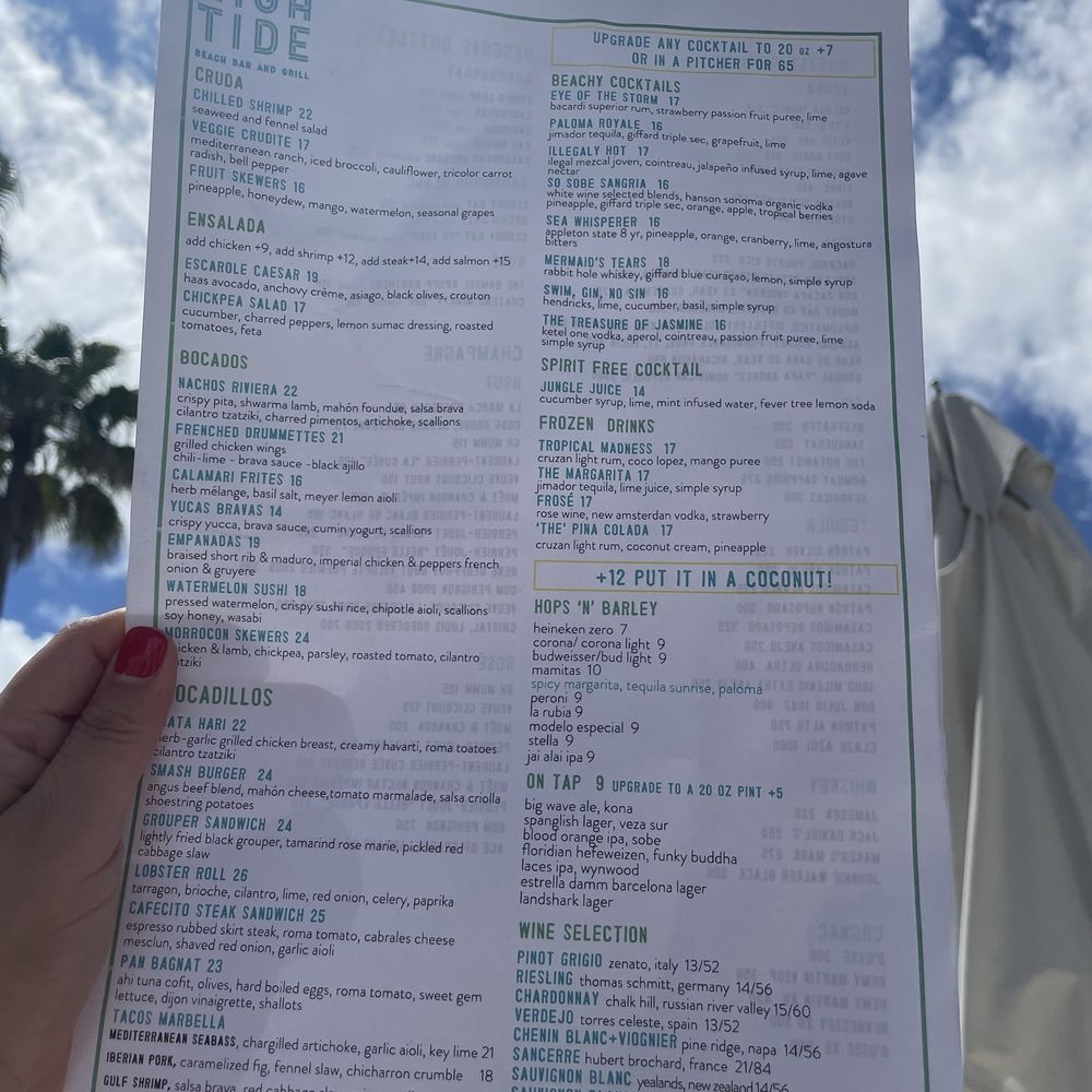 Kimpton Surfcomber Hotel - Poolside menu - Hotels Near Me - Miami Beach, Florida Kimpton Surfcomber Hotel - Poolside menu - Hotels Near Me - Miami Beach, Florida
