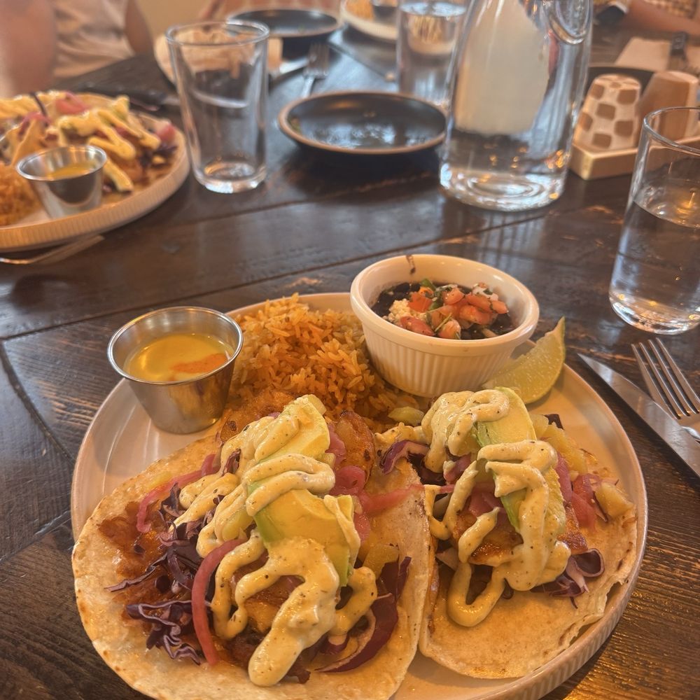 Shrimp and salmon tacos
