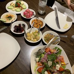 Vrisaki Kebab House - Assorted appetizers and salad.