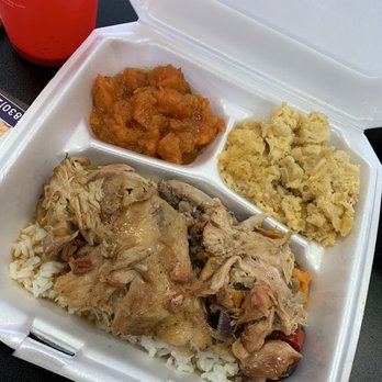That's My Dog - Slow roasted chicken over jasmine rice with candied yams & baked Mac n cheese - Hot Dogs Near Me - Katy, Texas