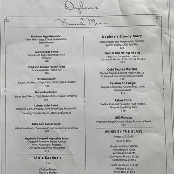 Daphne’s - Menu -- May 2023 - New American Near Me - Westhampton Beach, New York