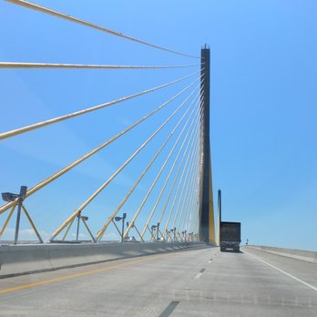 Sunshine Skyway Bridge - On the Sunshne Skyway bridge, heading south - Landmarks & Historical Buildings Near Me - Saint Petersburg, Florida