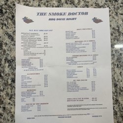 The Smoke Doctor - Menu