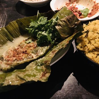 Suraya - Bass cooked in banana leaf in lemon and coconut milk. Fantastic! Turmeric rice. - Lebanese Near Me - Philadelphia, Pennsylvania Suraya - Bass cooked in banana leaf in lemon and coconut milk. Fantastic! Turmeric rice. - Lebanese Near Me - Philadelphia, Pennsylvania