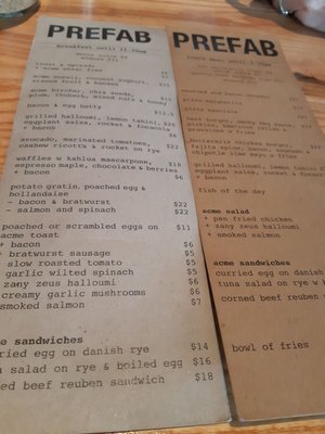 Menu photo 4 PREFAB Eatery & Events Wellington, WGN Menu photo 4 PREFAB Eatery & Events Wellington, WGN