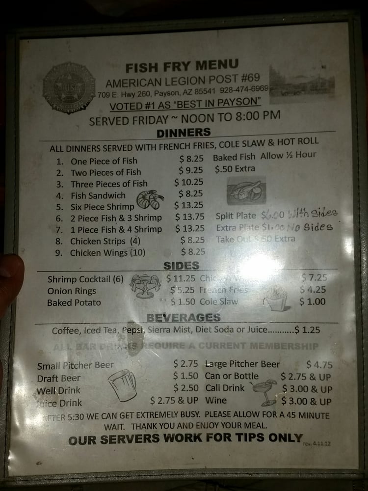 AMERICAN LEGION TONTO RIM POST 69 Updated August 2024 709 E State