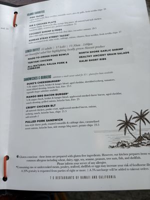 Menu photo 2 Duke's Waikiki Honolulu, HI