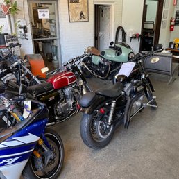 Beautiful bikes on the shop floor