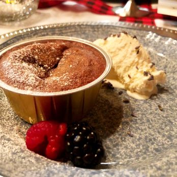 Tra An Cuisine - Chocolate lava cake and lavender ice cream - Caterers Near Me