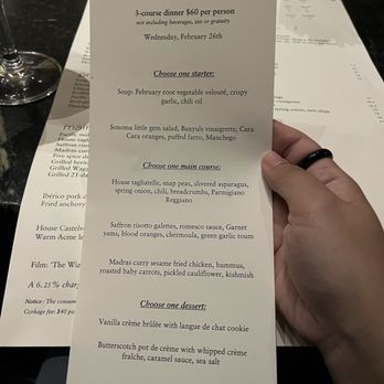 Foreign Cinema - three course menu - Breakfast & Brunch Near Me - San Francisco, California