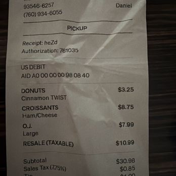 Shea Schat's - Receipt - Bakeries Near Me - Mammoth Lakes, California Shea Schat's - Receipt - Bakeries Near Me - Mammoth Lakes, California