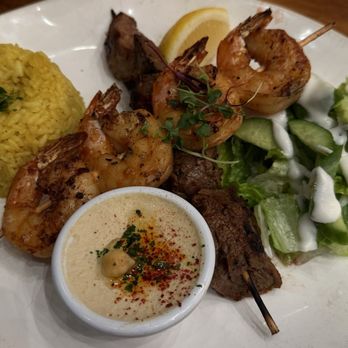 The Olive Restobar - Kebab The Olive Kabob Platter - Mediterranean Near Me - Downey, California