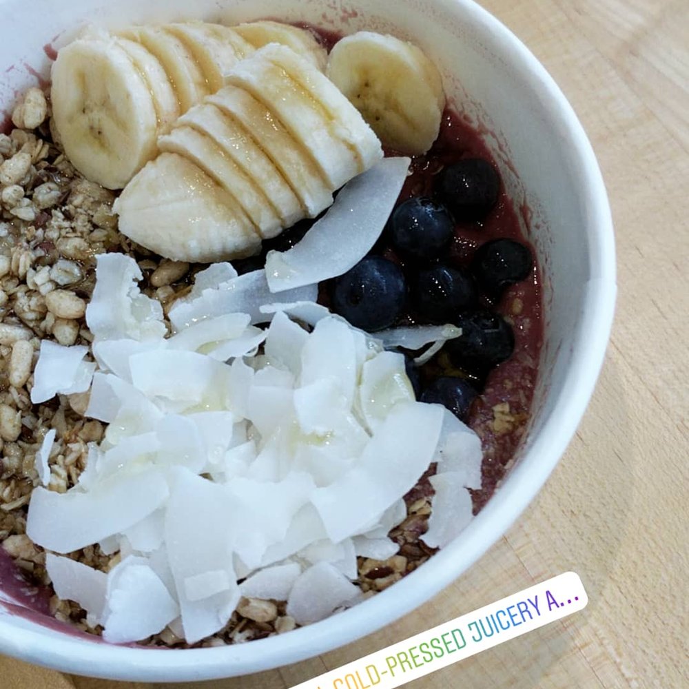 JuiceWell - Acai base, blueberries, bananas, coconut shavings, granola - Juice Bars & Smoothies Near Me - Houston, Texas JuiceWell - Acai base, blueberries, bananas, coconut shavings, granola - Juice Bars & Smoothies Near Me - Houston, Texas