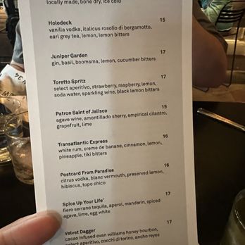 Row 34 - Seaport - Cocktail menu - New American Near Me - Boston, Massachusetts