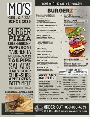 Menu photo 2 Mo's Grill and Pizza Spring Branch, TX Menu photo 2 Mo's Grill and Pizza Spring Branch, TX