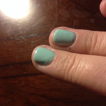Nail Zone - Mint colored mani. Awful! I won't be back!! - Nail Salons Near Me - Henderson, Nevada Nail Zone - Mint colored mani. Awful! I won't be back!! - Nail Salons Near Me - Henderson, Nevada