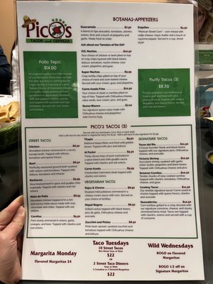 Menu photo 5 Pico's Tacos & Cerveza Racine, WI