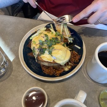 Five5eeds - Pulled pork Benedict! My BIL was in Heaven! - Coffee & Tea Near Me - Park City, Utah