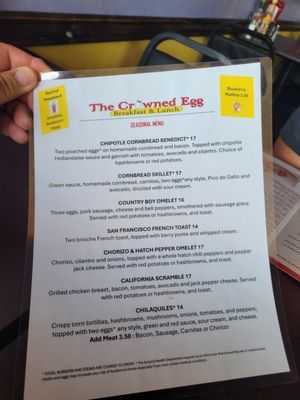 Menu photo 1 The Crowned Egg Gilbert, AZ Menu photo 1 The Crowned Egg Gilbert, AZ