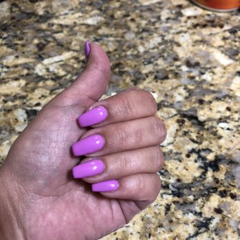 Luxury Nails Spa - Rebase with gel purple polish - Nail Salons Near Me - El Paso, Texas