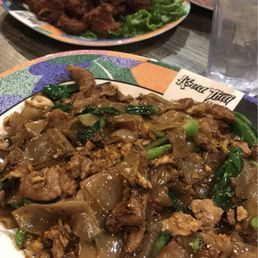 Pad see ew and fried pork nuggets Pad see ew and fried pork nuggets